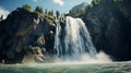 Beautiful epic waterfall