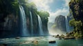 Beautiful epic waterfall