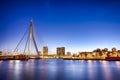 Beautiful Erasmus Bridge in Rotterdam Royalty Free Stock Photo