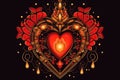 Beautiful esoteric heart with spiritual love generative AI