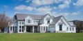 Beautiful Estate Spacious Country Farmhouse Mansion New Home House Chilliwack Canada Sunny Clouds Royalty Free Stock Photo