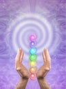 Sending Chakras Spiral energy healing Royalty Free Stock Photo