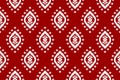 Beautiful ethnic tribal pattern art. Ethnic ikat red seamless pattern. American and Mexican style Royalty Free Stock Photo