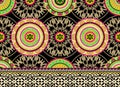 beautiful etnic border and flowers and textile digital motifs .paisley motifs paisley design art illustration traditional design