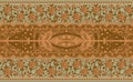 beautiful etnic border and flowers and textile digital motifs. paisley border islamic border art illustration mughal art