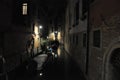 Venice Italy at Night with Gondolas Royalty Free Stock Photo
