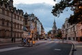 The beautiful evening of the high street in famous Oxford city, United Kingdom