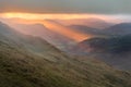 Beautiful evening light in the Eskdale Valley, Lake District, UK. Royalty Free Stock Photo