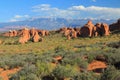 Arches National Park, Evening Light on Rock Formations in Devils Garden, Utah, USA Royalty Free Stock Photo