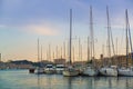 Beautiful evening at Marseille marina Royalty Free Stock Photo