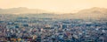 Beautiful evening panorama of Athens, capital of Greece, Europe. Nice spring sunset in the big sity. Traveling concept background