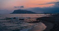 Beautiful evening scene on Alanya beach