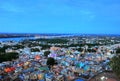 Beautiful evening scene of Trichy Tiruchirapalli city and Kaveri river with a bridge - view from ancient Rock Fort Rockfort Royalty Free Stock Photo