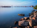 Beautiful evening scenry around the lake Royalty Free Stock Photo