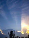 Beautiful Evening sky - Amazing Colorful sky and Dramatic Sunset,Majestic Sunlight Cloud fluffy,Idyllic Nature Peaceful Background Royalty Free Stock Photo