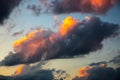Beautiful evening sky. Clouds in sunset with pink lights Royalty Free Stock Photo