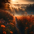 Beautiful evening sunset - ai generated image