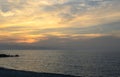 beautiful evening sunset on the Mediterranean coast, waves, sea, sand, beach Cyprus island 1 Royalty Free Stock Photo