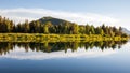 Beautiful evening sunset at Oxbow bend overview snake river, Grand Teton National Park during summer Wyoming Royalty Free Stock Photo