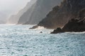 Surf in evening Vernazza outskirts, Cinque Terre, Italy Royalty Free Stock Photo