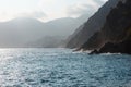 Surf in evening Vernazza outskirts, Cinque Terre, Italy Royalty Free Stock Photo