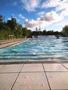 beautiful scenery of the sky and swimming pool Royalty Free Stock Photo