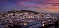 Beautiful evening view of the illuminated cityscape of Lisbon