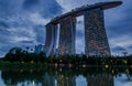 Beautiful evening view of Marina Bay Sands an integrated resort in Singapore Royalty Free Stock Photo