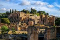 Beautiful evening view of Palatin hill and ruins of Ancient Rome Royalty Free Stock Photo