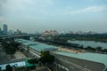 Beautiful evening views of the city center of Singapore