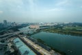 Beautiful evening views of the city center of Singapore