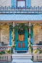 Christmas Decorations, Front Porch, Colonial Home