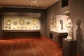 Beautiful exhibits on stands and in glass cases,Cleveland Art Museum,Ohio,2016