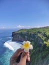 Beautiful and exotic beaches at Uluwatu Bali, high steep cliffs and beaches that blend with nature