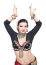 Beautiful exotic belly tribal dancer woman Royalty Free Stock Photo