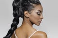 Beautiful exotic woman braided hair