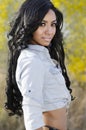 Beautiful exotic young woman long hair Royalty Free Stock Photo