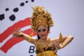 Beautiful expression of Balinese dancer in Yogyakarta,17 December 2017 Royalty Free Stock Photo