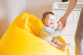 Beautiful expressive adorable happy cute laughing smiling baby infant face. Royalty Free Stock Photo