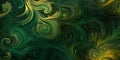 Beautiful exquisite green and gold background with vintage swirls