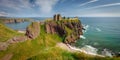 Beautiful Exterior of Dunnottar Castle near Stonehaven, Aberdeenshire, Scotland, UK, during sunny day Royalty Free Stock Photo