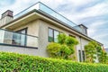 Beautiful exterior of house in Long Beach California with rooftop balcony Royalty Free Stock Photo