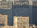 Beautiful exterior office building and architecture with window pattern. high rise residential building in the city. dense urban Royalty Free Stock Photo