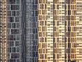 Beautiful exterior office building and architecture with window pattern. high rise residential building in the city. dense urban Royalty Free Stock Photo