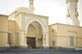 the beautiful exterior scenery of mosque with dome and minarets at cairo egypt on sunny day Royalty Free Stock Photo