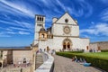 Beautiful exterior view of the famous Papal Basilica of St. Francis of Assisi Royalty Free Stock Photo