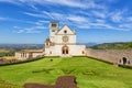 Beautiful exterior view of the famous Papal Basilica of St. Francis of Assisi Royalty Free Stock Photo