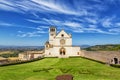 Beautiful exterior view of the famous Papal Basilica of St. Francis of Assisi Royalty Free Stock Photo