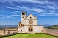 Beautiful exterior view of the famous Papal Basilica of St. Francis of Assisi Royalty Free Stock Photo