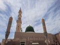 Beautiful exterior view of Masjid Al Nabawi Madinah. Royalty Free Stock Photo